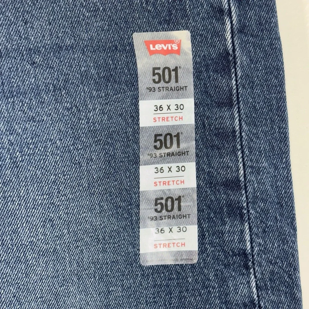Levi's 501 '93 Jeans Mens 36x30 Blue Straight Fit Button Fly Dark Wash Denim NWT
